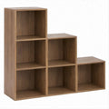 Libreria a Gradini con 6 Vani Aperti Effetto Noce, 105 x 35 x 105 cm